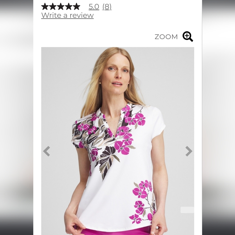 Chico's Zynergy sz 4 Floral Top